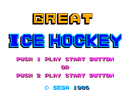 Great Ice Hockey title screen for Sega Master System
